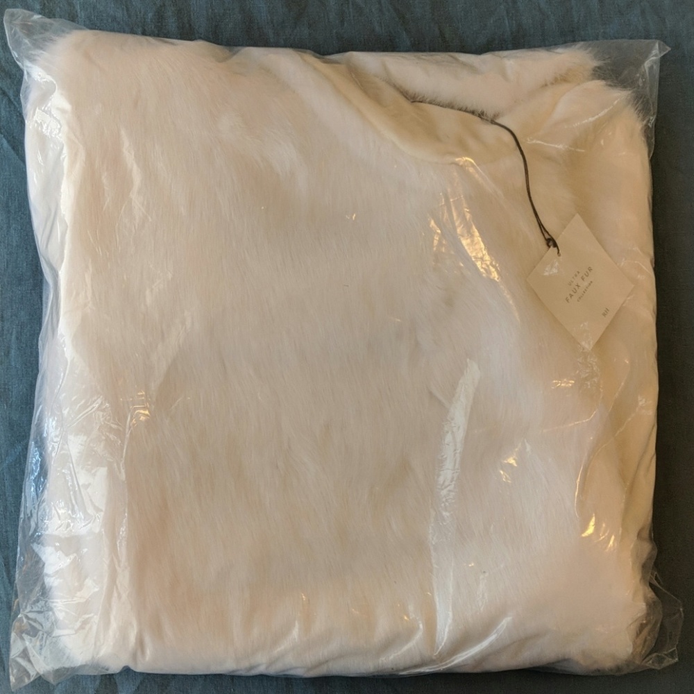Restoration Hardware Faux Fur Shawl White
